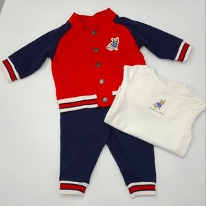 NWT Janie and Jack Frenchie varsity set size 3-6 months